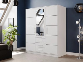 Dulap de haine Lenona D3 (Alb) (cu oglindă). Promo -17%. 1105767