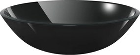 vidaXL Chiuvetă de baie din sticlă călită, 42 cm, negru