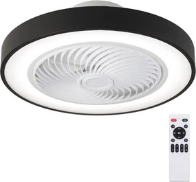 Brilagi-LED Lampă cu ventilator, dimabilă, LED 30W, 230V, 3000-6500K, negru+DO