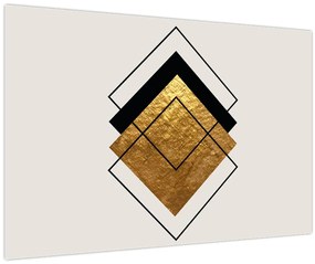 Tablou - Abstracție de aur și alb N⁰1 (90x60 cm)