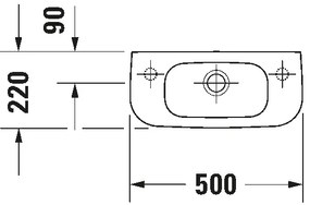 Duravit 7065000092 - Lavoar suspendat D-CODE 50x22 cm ceramică/alb lucios