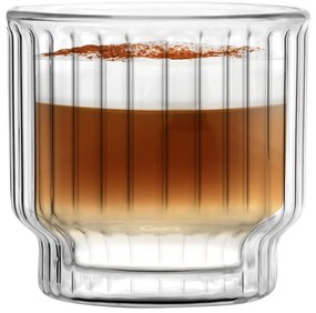 Set 2 pahare cu pereți dubli Vialli Design, 260 ml