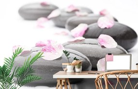 Fototapet pietre wellness cu petalei