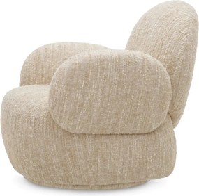 Fotoliu pivotant design LUX Madrone, Boucle sonata cream