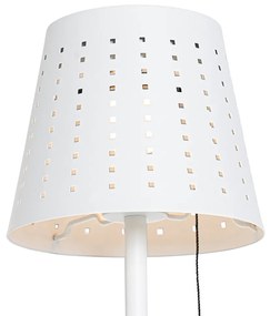 Lampă de podea de exterior albă cu LED în 3 trepte reglabilă pe solar - Ferre