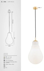 Pendul design minimalist Jesse alb, auriu 28cm