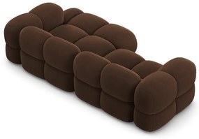 Colțar maro închis cu tapițerie din catifea (cu colț pe partea dreaptă/cu șezlong) Loretto – Cosmopolitan Design