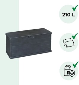 Cutie de depozitare OMEGA, 210L, 117x38x56cm, antracit I.P.A.E-Progarden