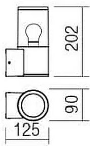 Redo 90047 - Aplică perete exterior FRED 1xE27/20W/230V IP54