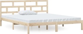 vidaXL Cadru de pat dublu, 135x190 cm, lemn masiv