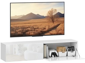 HOMCOM Dulap TV Suspendat pentru Televizoare de 45"-55"-65" cu 2 Dulapuri, Alb | Aosom Romania