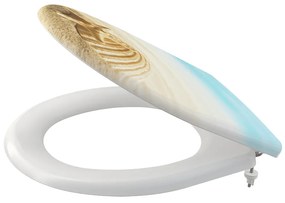 Scaun de toaleta, Softclose, alb albastru Shell