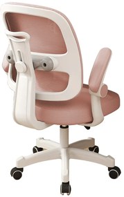 Scaun ergonomic pentru copii, spatar reglabil inaltime, rotativ, Roz