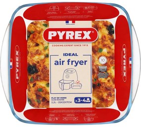 Pyrex Vas de sticlă pentru cuptor, pătrat, 2,2 l,25 x 22 x 7 cm, 2,2 l