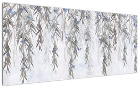 Tablou - Crenguțe de salcie cu fluturi (120x50 cm)