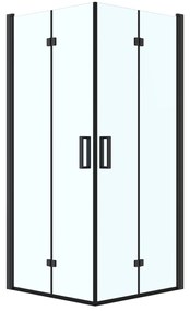 Oltens Byske cabină de duș 80x80 cm pătrat negru mat/sticlă transparentă 20001300
