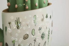 Mauro Ferretti Tablou Imprimat Pe Pânză Lacuită, Cu Ramă, Model «Borcan Cu Cactus», Orientare Orizontală, Dimensiuni 40 X 2,8 X 40 Cm | Aosom Romania