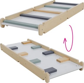 Montessori Triunghiul Pikler 3în1, natural/mix de culori, OPRIN