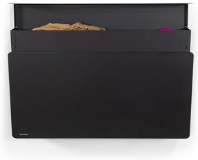 Pantofar negru cu deschidere înclinată/suspendat din metal 78x48x13 cm Luigi – Spinder Design