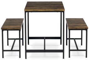 Set de masă cu 2 bănci OLD WOOD , 110 x 60 x 75 cm