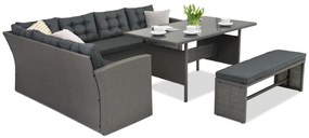 Latina Garden Point antracit technorattan mobilier de grădină