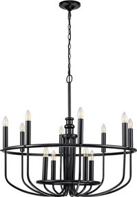 Kichler KL-CAPITOL-HILL12-BLK-Candelabru pe lanț CAPITOL HILL 12xE14/40W/230V negru
