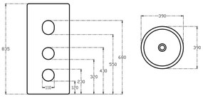 Lavoar freestanding rotund cu preaplin, Fluminia, Athos-B