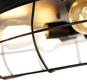 Ventilator de tavan negru cu telecomandă 5 lumini - Gaiola