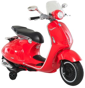 HOMCOM Motocicletă Electrică pentru Copii 3+ Ani, Motocicletă Jucărie din PP și Oțel cu 2 Roți Suplimentare, 108x49x75 cm, Roșie | Aosom Romania