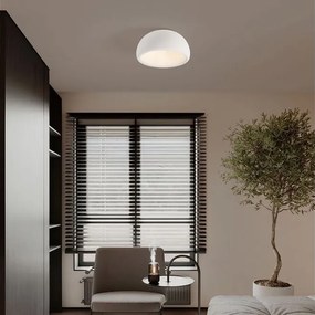 Lustra aplicata tavan cu textura granulata Davo 50cm, alb piatra