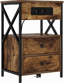 vidaXL Dulap de noapte Stejar fumuriu 40 x 31 x 60 cm Lemn compozit