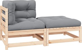 vidaXL Set mobilier grădină cu perne, 2 piese, lemn masiv de pin