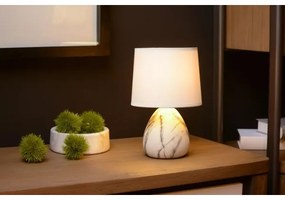Lampă de masă MARMO 1xE14/40W/230V alb Lucide 47508/81/31
