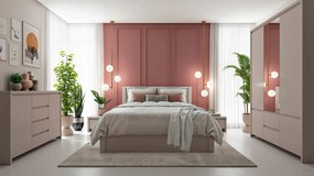 Set dormitor KASPIAN 1, casmir, pat 160x200, dulap cu 5 usi si 2 serta