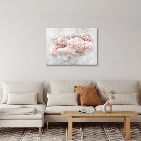 Tablou - Flori roz pe perete (70x50 cm)