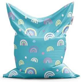 Sac de șezut Classic curcubeie colorate - pentru copii, turcoaz