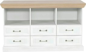 Comoda ROYAL RS, PAL, pin nordic/stejar salbatic, 127x46x75 cm