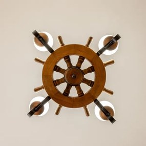 Brilagi - Lustră cu lanț TIMONA, 4xE14/40W/230V, Ø 50 cm, fag