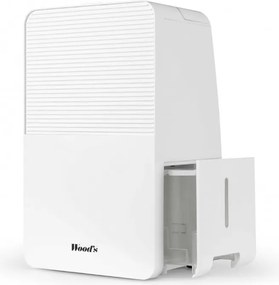 Dezumidificator de aer Woods MDK13, 2 viteze, Pana la 60 m², Potrivit si pentru baie, 108 m³, 12 l/24 h, hidrostat, 44 dB, IPX1, Alb