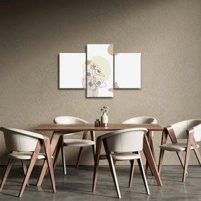 Tablou - Flori bej cu fluture N⁰4 (90x60 cm)