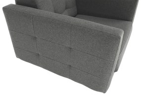 Fotoliu complet tapiţat, material textil gri închis, AMEDIA
