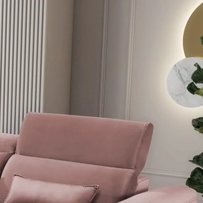 Colțar roz extensibil/cu spațiu de depozitare cu tapițerie din catifea (cu colț pe partea stângă/cu șezlong) Foble – ELTAP