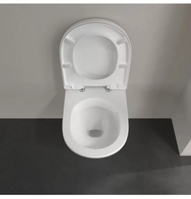 Set vas WC rimless suspendat, Villeroy&amp;Boch O.novo, DirectFlush, cu capac inchidere lenta, 36x49cm, 5688HR