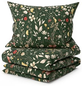 Lenjerie de pat din microfibra COLORFUL MEADOW verde inchis Dimensiune lenjerie de pat: 70 x 90 cm | 140 x 200 cm