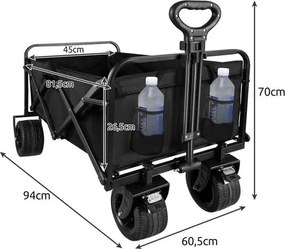 Cărucior pliabil pentru grădină și plajă 75 L