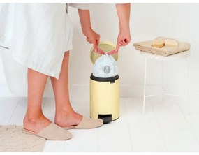 Cos de gunoi cu pedala Brabantia NewIcon 1008836, 3 L, Inchidere lina, Baza antiderapanta, Galben