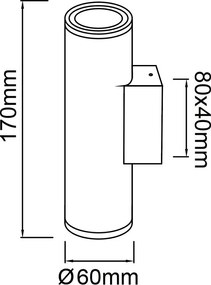 Aplica perete exterior IP65 PERE negru