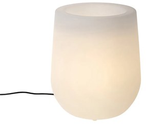 Lampă de podea pentru exterior ghiveci alb cu LED IP44 - Ghiveci