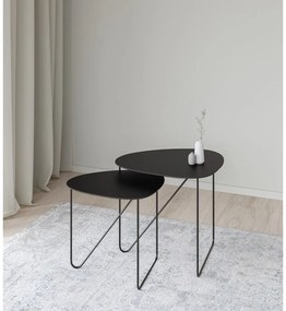 Măsuță de cafea neagră din metal 37x44 cm Curve M Bull – LIND DNA