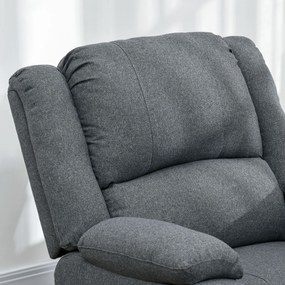 HOMCOM Fotoliu de relaxare, funcție de culcare și suport de picioare, reglabil, până la 150 kg, cadru din oțel, 90 x 96 x 98 cm, Gri | Aosom Romania
